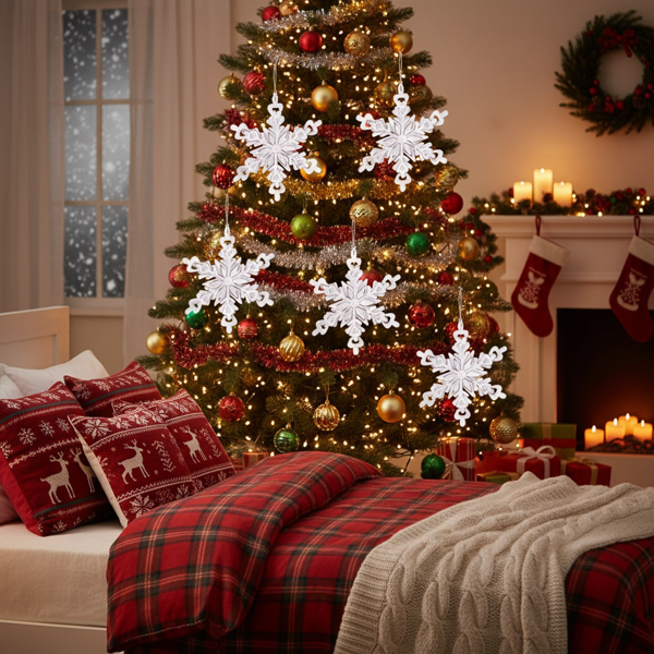 6件套铁质雪花圣诞节装饰品装饰圣诞树圣诞派对挂件套装FBA发货-15