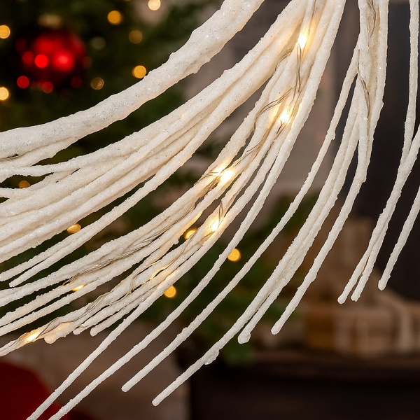 24英寸LED灯圣诞花环电池驱动前门装饰，适用于室内外节日花环FBA发货-7