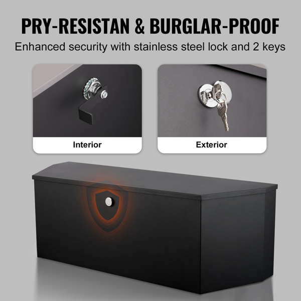 36英寸重型钢制拖车舌工具箱，带锁和钥匙，12英寸x12英寸实用储物箱，用于存放皮卡车底座、房车拖车和拖车舌（周末不发货，禁售亚马逊）-7