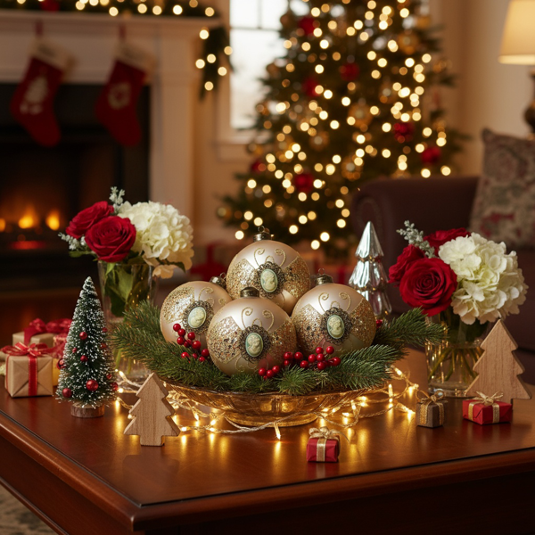 6件套圣诞球装饰品3.9英寸圣诞树装饰玻璃挂球节日派对套装FBA发货-4