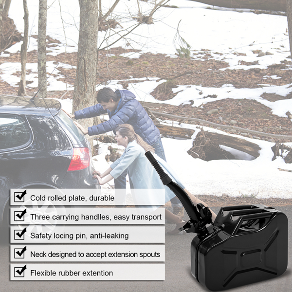 1pcs  铁质 10L 黑管 0.8mm 油桶 黑色-3