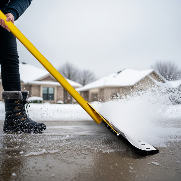 29*5in T型带握把除雪铲 黄色手柄+白色刀片 人力除雪车 铁艺-14