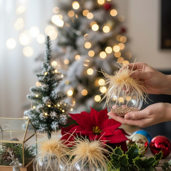 4件套4.7英寸圣诞玻璃球装饰品，用于节日树派对的壁挂装饰品FBA发货-7