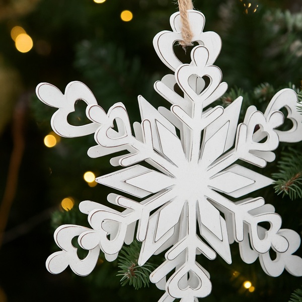 6件套圣诞树装饰品铁雪花挂件节日派对装饰品FBA发货-8