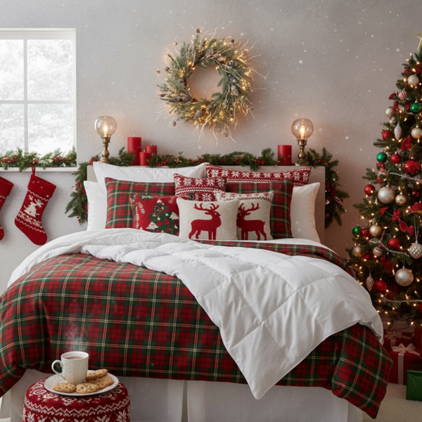 24英寸圣诞松花环松果和绿色节日门装饰，预点燃或自然风格，用于节日家居装饰FBA发货-14