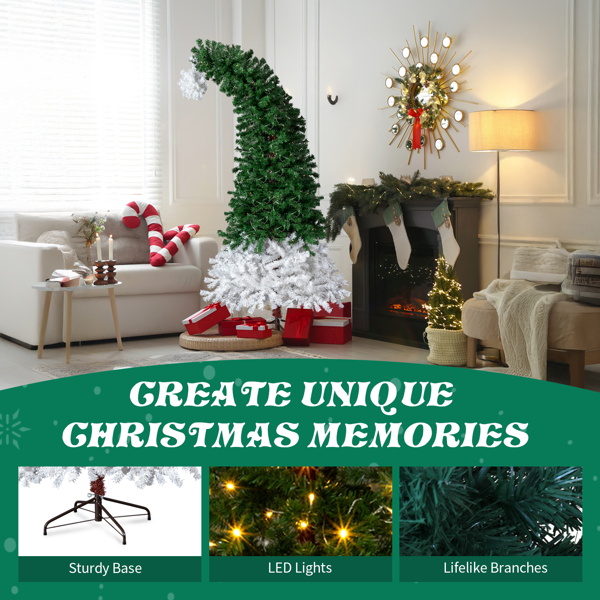 6ft 绿加白色 歪脖树 自动树 PVC 839枝头 250灯暖白8模式 圣诞树 30V 6W 美规-6