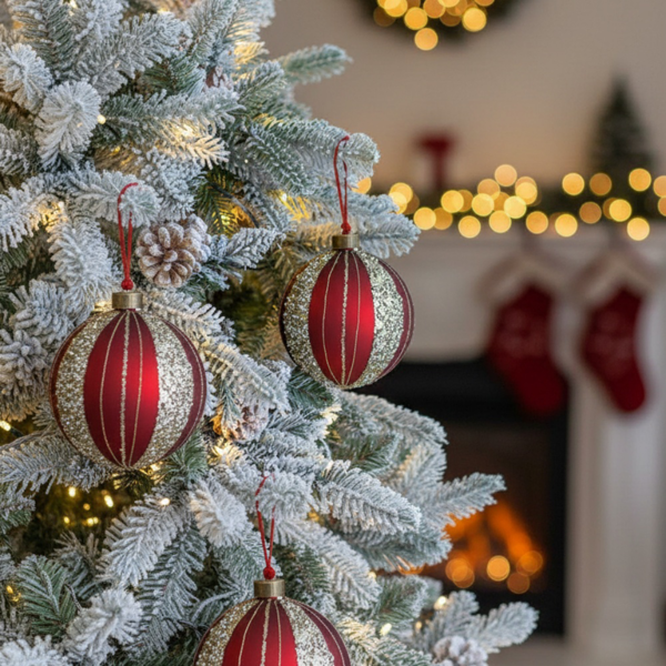 4件套4.7英寸圣诞玻璃球装饰品节日树悬挂装饰品派对装饰用品FBA发货-14