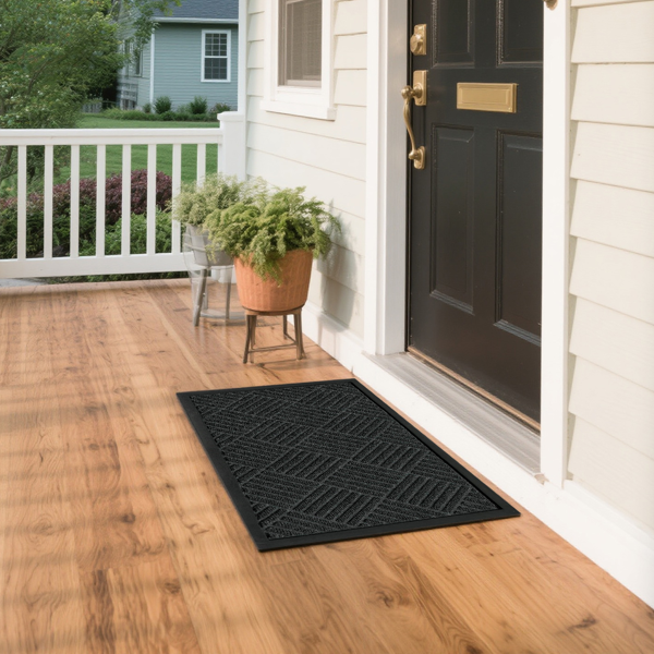 1pc 斜方格 复合橡胶 灰色 45*75*0.7cm 橡胶地垫 厨房&家用-9