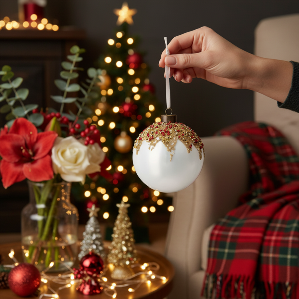 6件套3.9英寸圣诞球装饰品圣诞树派对玻璃节日装饰品悬挂圣诞球FBA发货-12