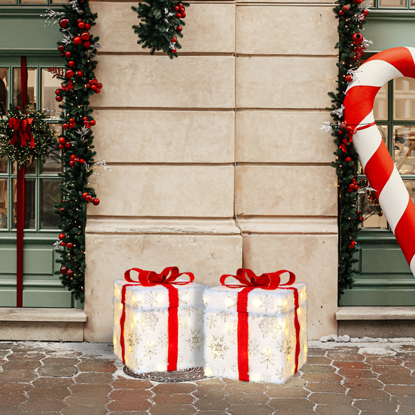 12in 白色  绒布 电动开盖小鹿礼物盒  60L暖白皮线灯 圣诞灯饰礼盒 24V 7.2W 美规-14