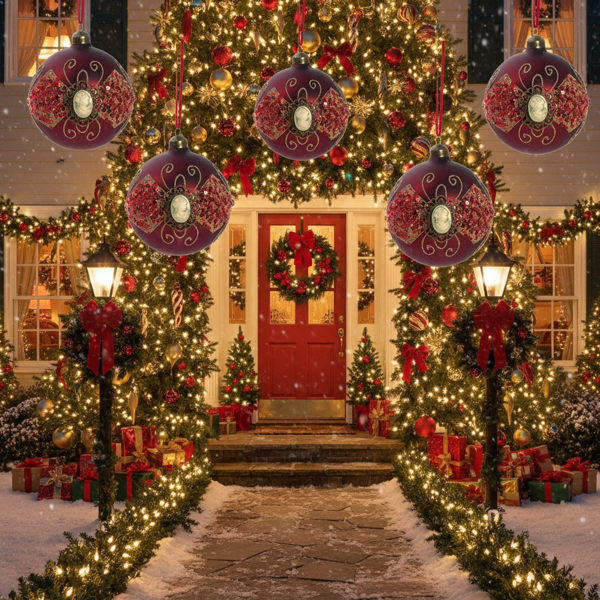 6PCS套3.9英寸圣诞球装饰品圣诞树悬挂派对装饰品节日家居装饰FBA发货-3