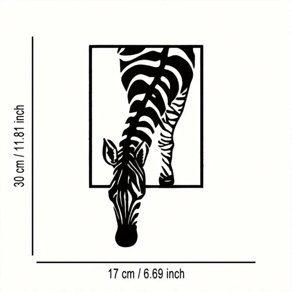 CIFbuy™ 演示您的独特风格，尽显精美打造的斑马金属壁饰之美——简约设计，适用于办公室及客厅墙面的多功能装饰雕塑。（TikTok、temu下自提）-7