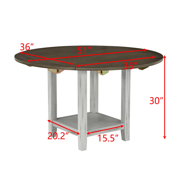 多功能扩展折叠桌，可坐4人，带储物空间，四边折叠桌可节省空间同事还可以扩大使用面积，适用于厨房，客厅等。-12