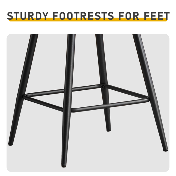 2pcs 镂空靠背 PU 铁脚 吧椅凳 棕色 带转-4