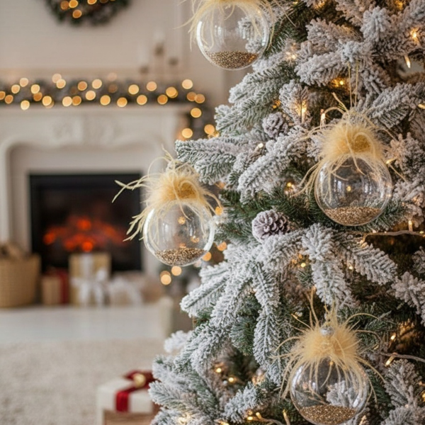 4件套4.7英寸圣诞玻璃球装饰品，用于节日树派对的壁挂装饰品FBA发货-12