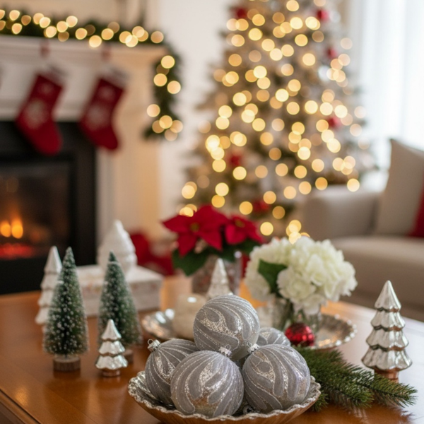 6PCS套3.9英寸圣诞树装饰球悬挂玻璃节日装饰品，用于派对树装饰FBA发货-6