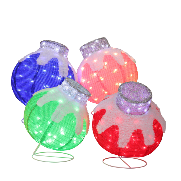 4pcs  18in  蓝粉绿红 灯球组合 葱布 320L多色皮线灯   伸缩款 圣诞灯饰经典元素 30V 6W 美规-2