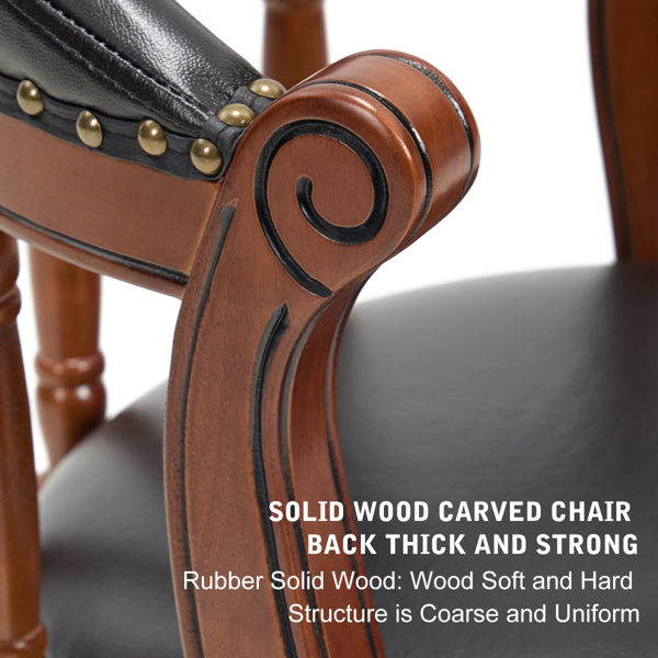 座椅高度 26 英寸牛皮木质吧台凳，360 度旋转吧台高度椅，带靠背，适用于家庭厨房柜台（黑色 1 件）-5