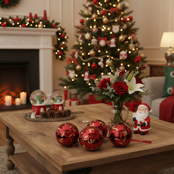 6件套圣诞玻璃球装饰品节日树派对悬挂装饰品圣诞装饰品FBA发货-9