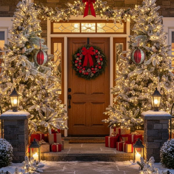 4件套4.7英寸圣诞玻璃球装饰品节日树悬挂装饰品派对装饰用品FBA发货-18