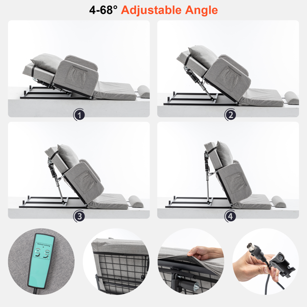 电动可调节床架带扶手和靠枕-5