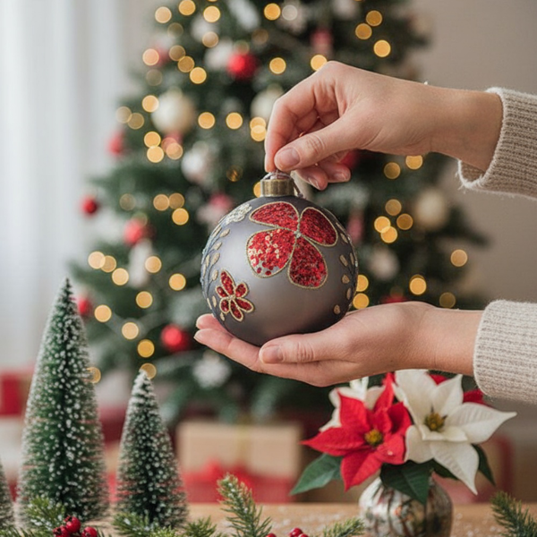 4件套4.7英寸圣诞玻璃球装饰品节日挂树装饰品，用于派对节日装饰FBA发货-10