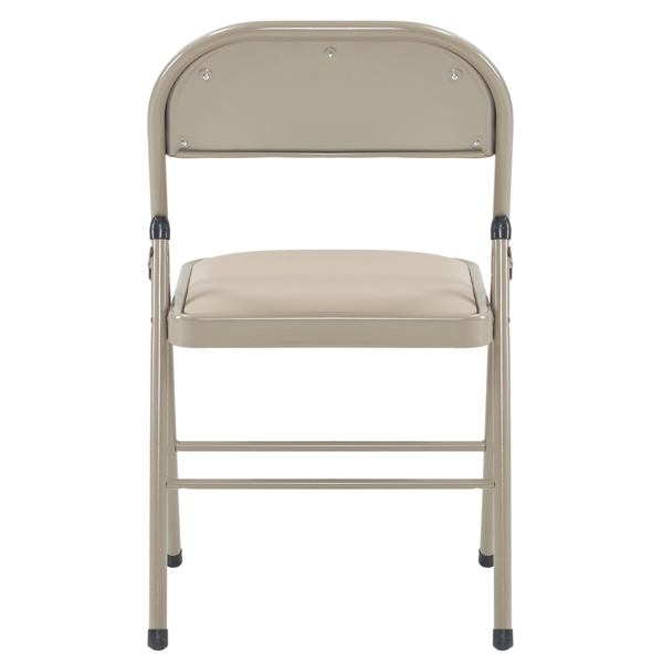 6pcs 简易皮革 PVC 钢管 浅棕色 软包折叠椅 40*45*78cm-16