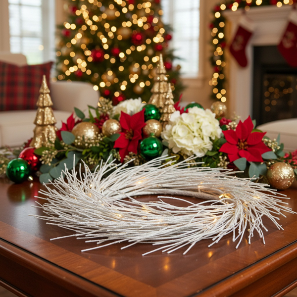 24英寸LED灯圣诞花环电池驱动前门装饰，适用于室内外节日花环FBA发货-8