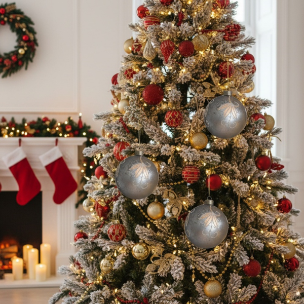 4件套圣诞球装饰品4.7英寸玻璃悬挂装饰品，用于节日树散装节日派对用品FBA发货-2