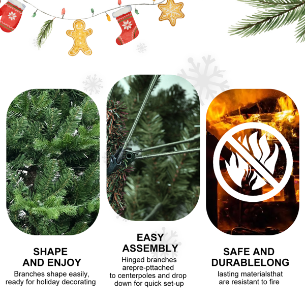 人造4英尺绿色圣诞树，919PE/PVC混合枝尖，钢丝，优质铰链和可折叠底座圣诞节装饰-5