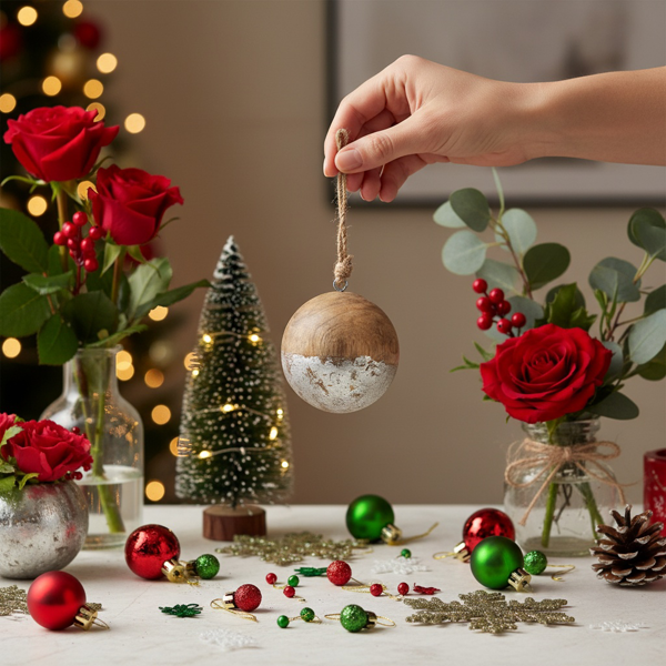 4件套圣诞挂球饰品木制圣诞树饰品节日派对装饰品圣诞树饰品FBA发货-12