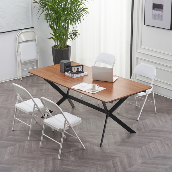 6pcs PVC 钢管 白色 软包折叠椅 40*45*78cm-34