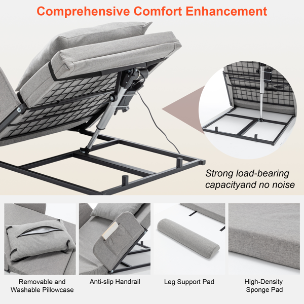 电动可调节床架带扶手和靠枕-3