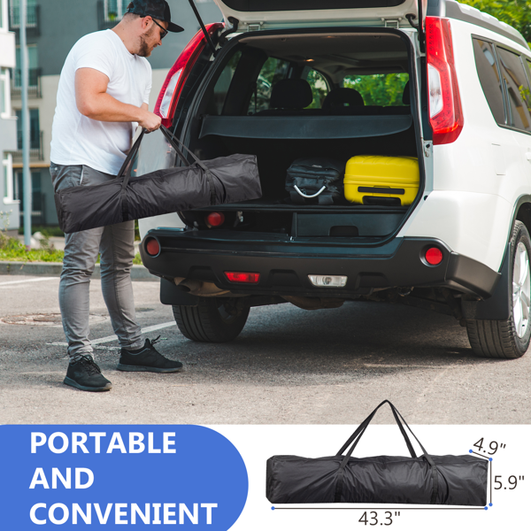 6.5*6.5ft 灰色 4围 仿折叠棚 2门2窗 PE布 喷塑铁管 配拎包-12