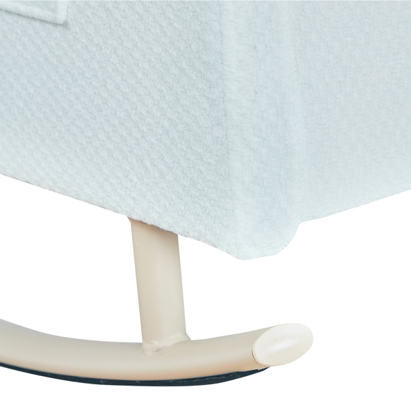 金属腿绒面布艺摇椅，配侧边储物袋——现代舒适与实用兼备-9