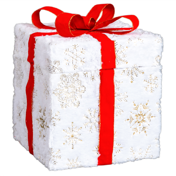 12in 白色  绒布 电动开盖小鹿礼物盒  60L暖白皮线灯 圣诞灯饰礼盒 24V 7.2W 美规-2