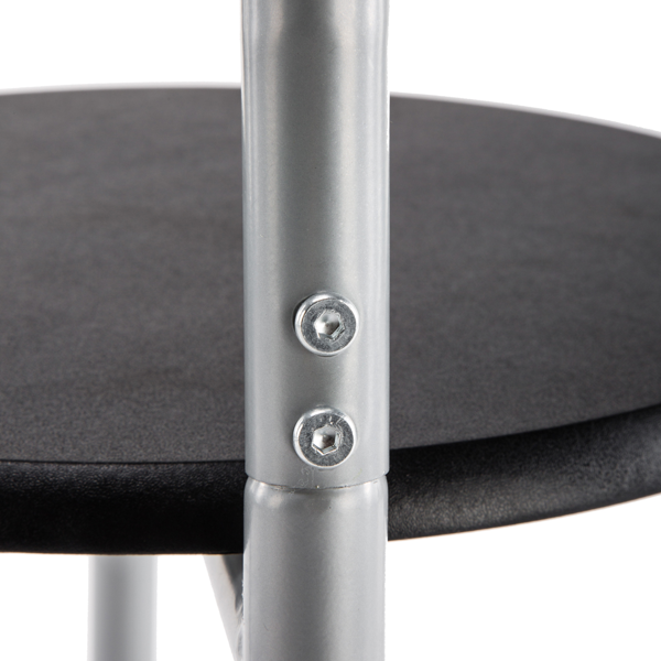 拆装 密度板 铁 黑色 银色烤漆 餐桌椅套装 1桌2椅 椭圆桌面-24