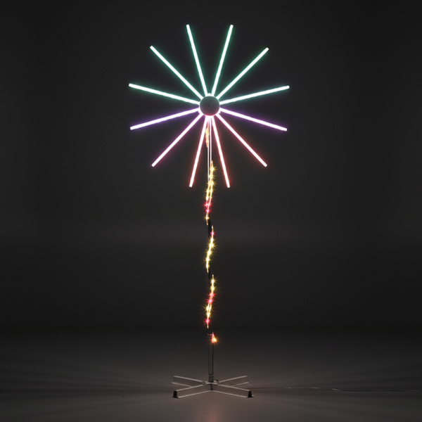 8.3ft 白色  风车 渐变烟花灯效 180皮线灯RGB 圣诞灯饰经典元素 30V 3.6W 美规-12