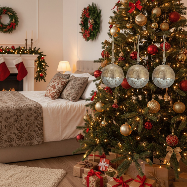 4件套圣诞挂球饰品木制圣诞树饰品节日派对装饰品圣诞树饰品FBA发货-4