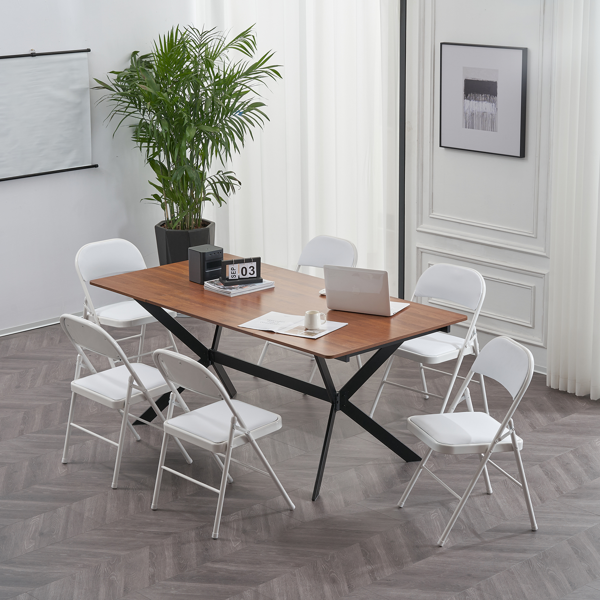 6pcs PVC 钢管 白色 软包折叠椅 40*45*78cm-40