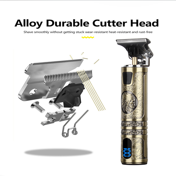 小液晶显示屏专业男士无绳理发器胡子修剪器理发器套装-2