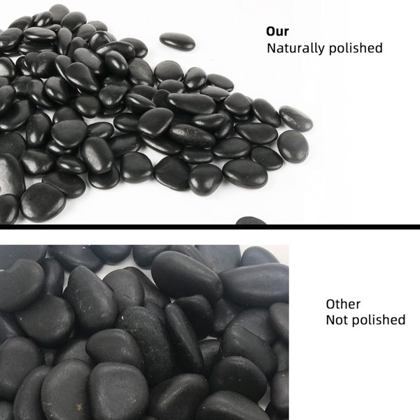 ​​38lbs黑河岩石，2-3英寸抛光植物鹅卵石，花瓶填充物，水族馆，景观美化，室内/室外装饰（周末不发货，禁售亚马逊）-6