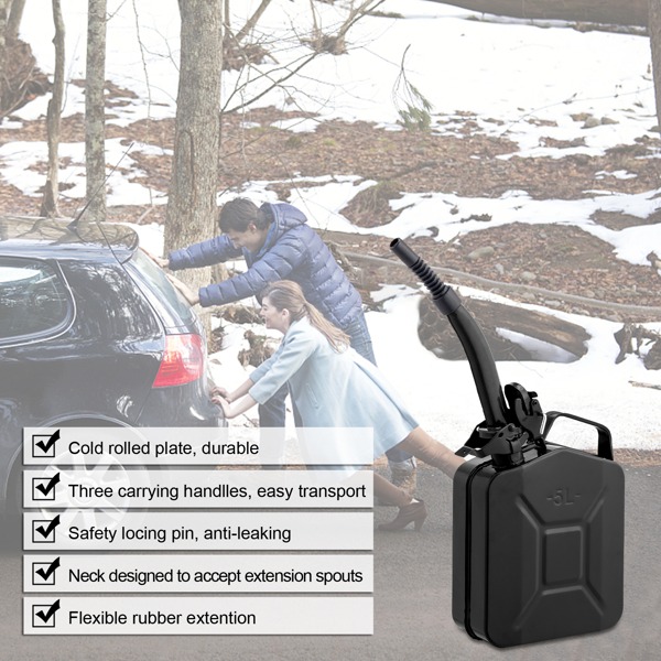 1pcs  铁质 5L 黑管 0.6mm 油桶 黑色-5