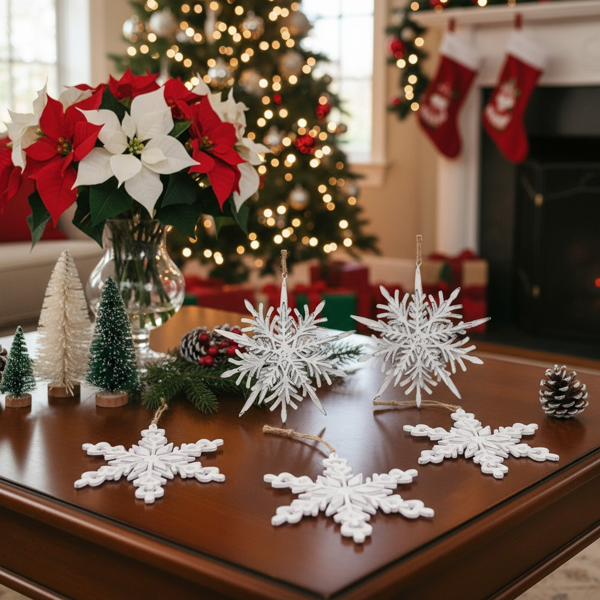 6件套圣诞树装饰品铁雪花挂件节日派对装饰品FBA发货-2