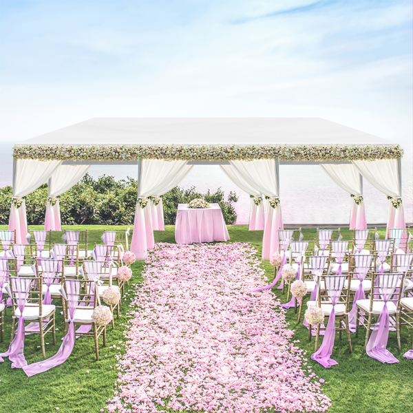 10X30ft 白色 无围布 仿折叠棚 喷塑钢管 PE布 LT-8