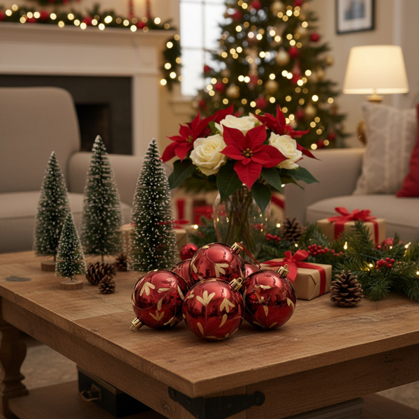 4件套4.7英寸圣诞玻璃球装饰品挂树装饰品闪亮的节日派对装饰品圣诞树装饰品FBA发货-18