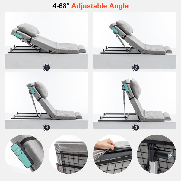 电动可调节床架带靠枕-5