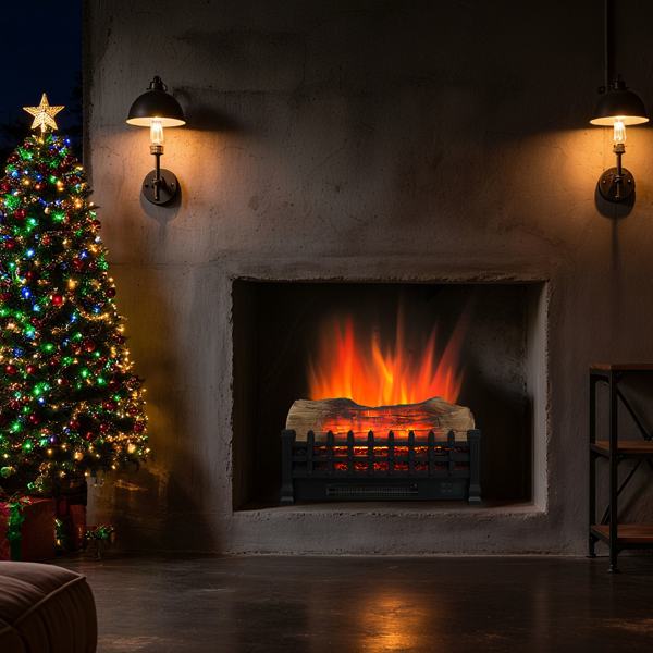 20 英寸电壁炉 3D 壁炉插件，独立式壁炉加热器，适用于室内-9