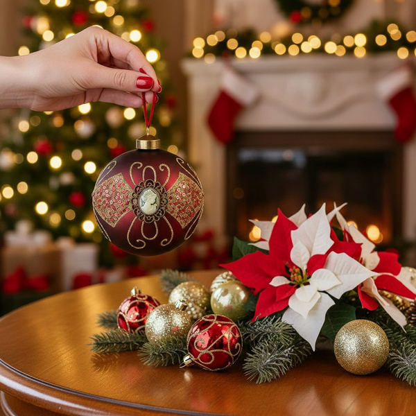 6PCS套3.9英寸圣诞球装饰品圣诞树悬挂派对装饰品节日家居装饰FBA发货-16