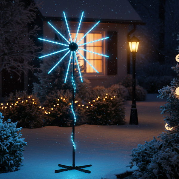 8.3ft 白色  风车 渐变烟花灯效 180皮线灯RGB 圣诞灯饰经典元素 30V 3.6W 美规-11